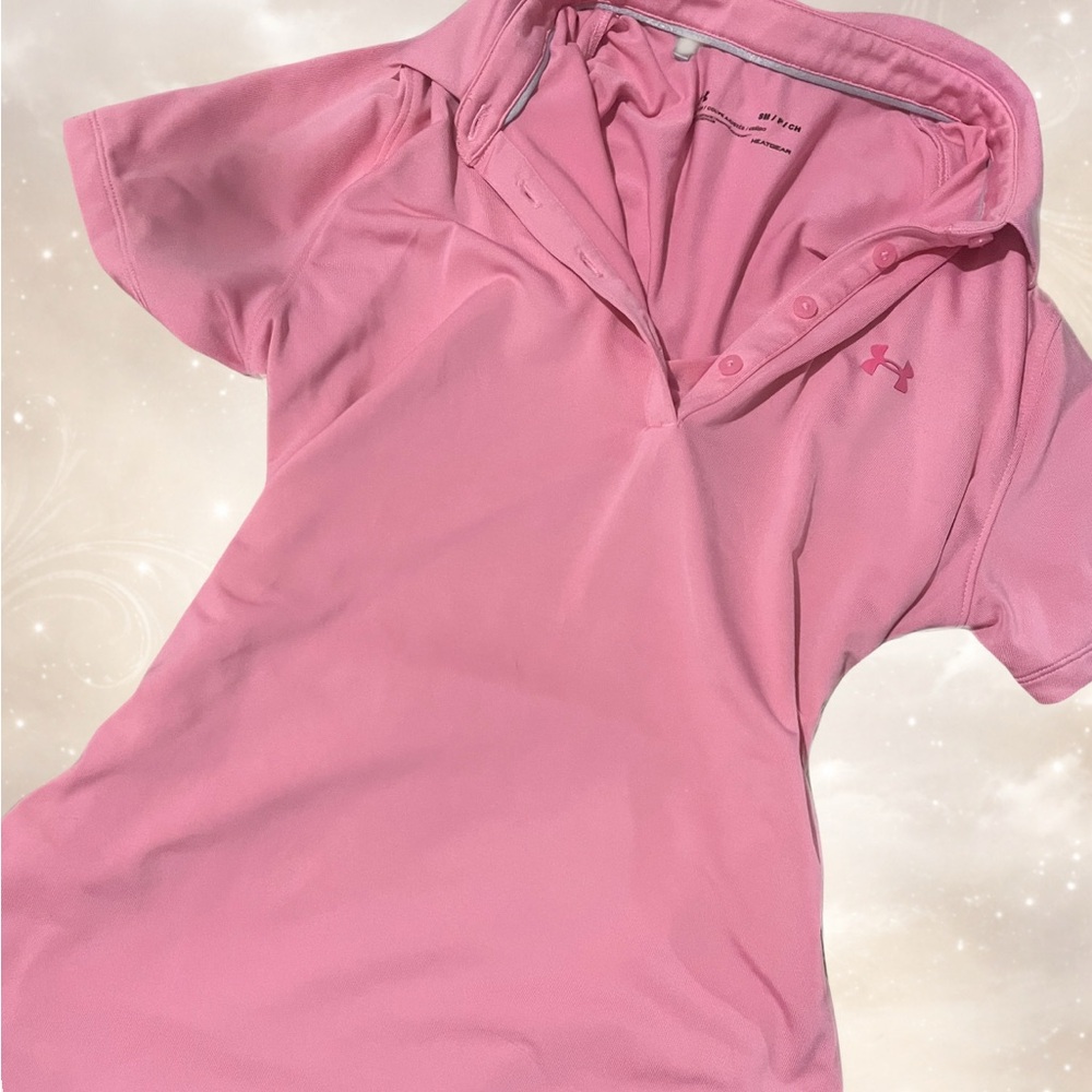 Under Armour Vibrant Pink Fitted Polo Top